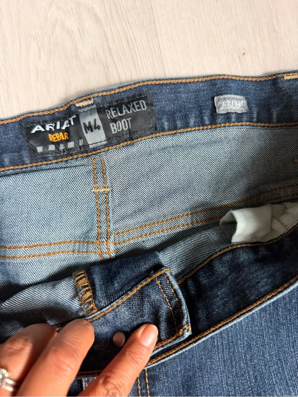 Ariat Rebar M4 Relaxed Boot Workhorse Jeans 42x34 Durable‎ Utility Denim